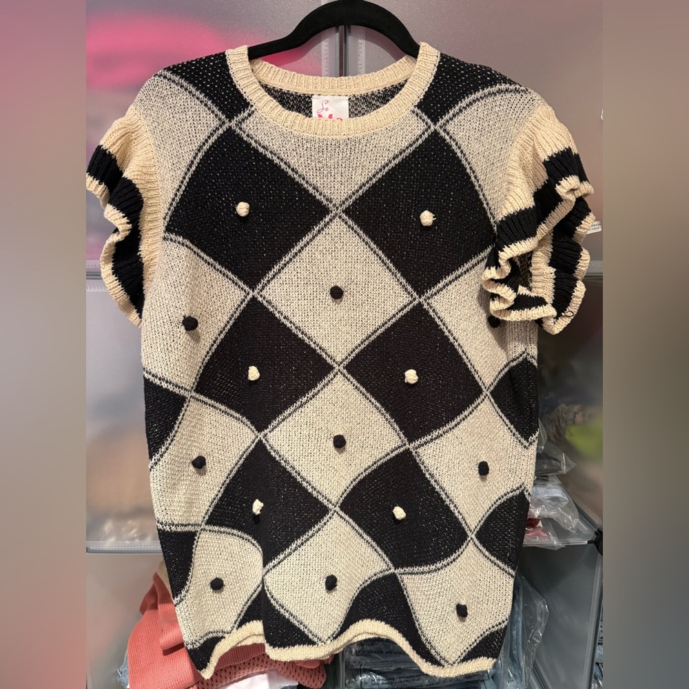 So Me Brand New Stylish Ivory and Black Women's Sweater